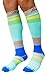 Compression Socks (1 pair) for Women & Men - Easywear Series - Best Graduated Athletic Fit for Running, Nurses, Flight Travel, & Maternity Pregnancy - Boost Stamina & Recovery (Sky Stripes, S/M)