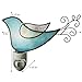 J Devlin Glass Art Blue Stained Glass Bird Night Light – Whimsical Nursery, Bedroom, or Bathroom Décor