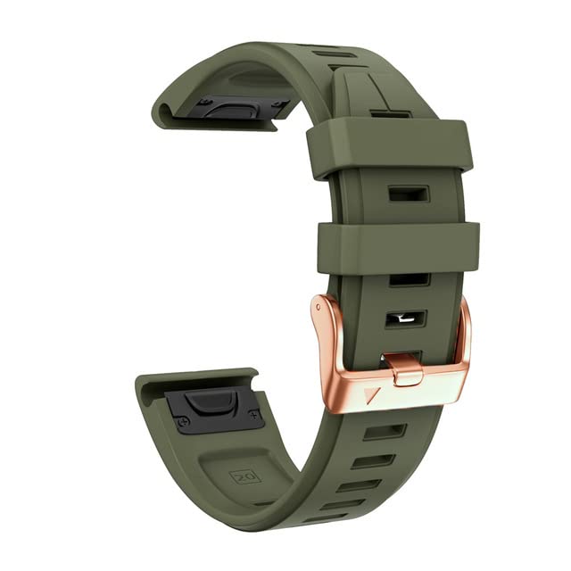 ANNESA Band Strap Compatible for Garmin Fenix 7S, 6S, 5S, Descent Mk2S Smartwatches - Silicone Watch Band Replacement - 20mm QuickFit - Army Green