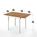 Zinus Angela Provence Drop Leaf Wood Dining Table / Turned Legs / Light-Grey and Natural