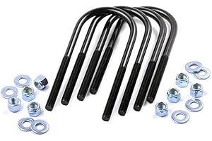 Rough Country 5/8" Round Suspension U-Bolts - 5/8" Thread x 3"W x 8.5"L, Set of 4