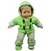 The Queen's Treasures 15 Inch Doll Clothes Designed for Use with Bitty Baby Dolls, Green & Cream Overalls, Shirt, Jacket & Shoes, Compatible with American Girl's Bitty Baby Twins