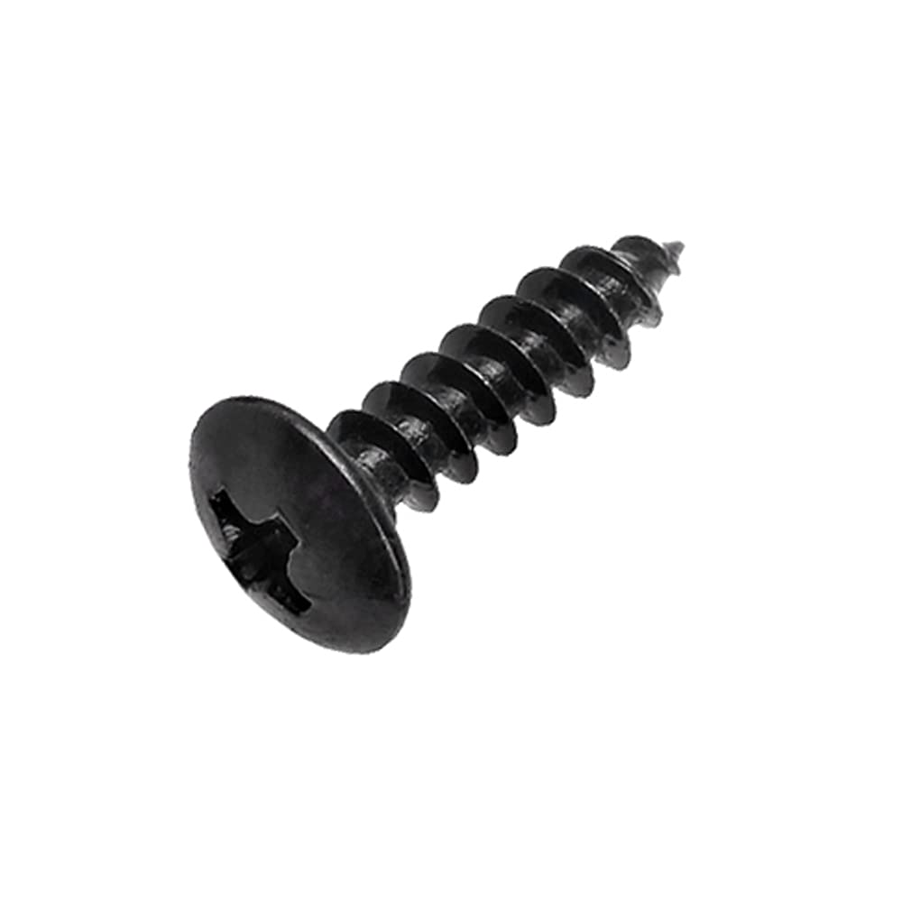 Oneyijun 20 Pcs M5 x 45mm Self Tapping Wood Screws Carbon Steel Mushroom Round Flanged Head Fasteners Drilling Screw Black