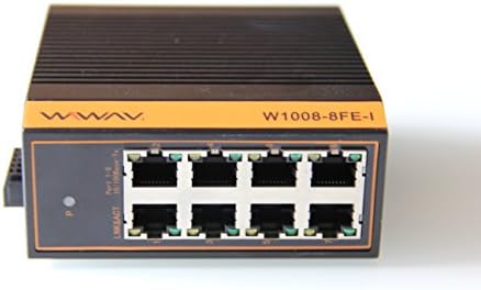 WIWAV W1008-8FE-I 10/100Mbps Unmanaged 8-Port Industrial Ethernet Switches with DIN Rail/Wall-Mount (UL Listed,-40°C to 85°C,IP40)