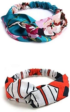 Chooseberry Stretchable Twisted Hair Wrap Floral Combo Hairbands/Headbands for Women & Girls Yoga/Sports/Gym Wear