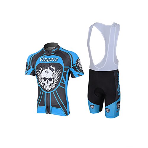 FREE FISHER Men's Cycling Jersey Shorts Bib Set Skull Blue L (US M/L) - Thumbnail 2