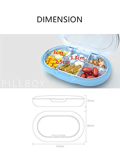 REOOHOUSE-Pill-Organiser-Portable-Travel-Tablet-Medicine-Vitamin-Pill-Organizer-Box-for-Purse-or-PocketTritan-Material-White