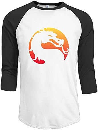 Chalk Logo Mortal Kombat Video Game Mens 3/4 Sleeve Raglan Shirts Graphic Cool T Shirts Men