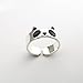 HANFLY Panda ring 925 Sterling silver Fashion Animal Jewelry Adjustable Size (US6)
