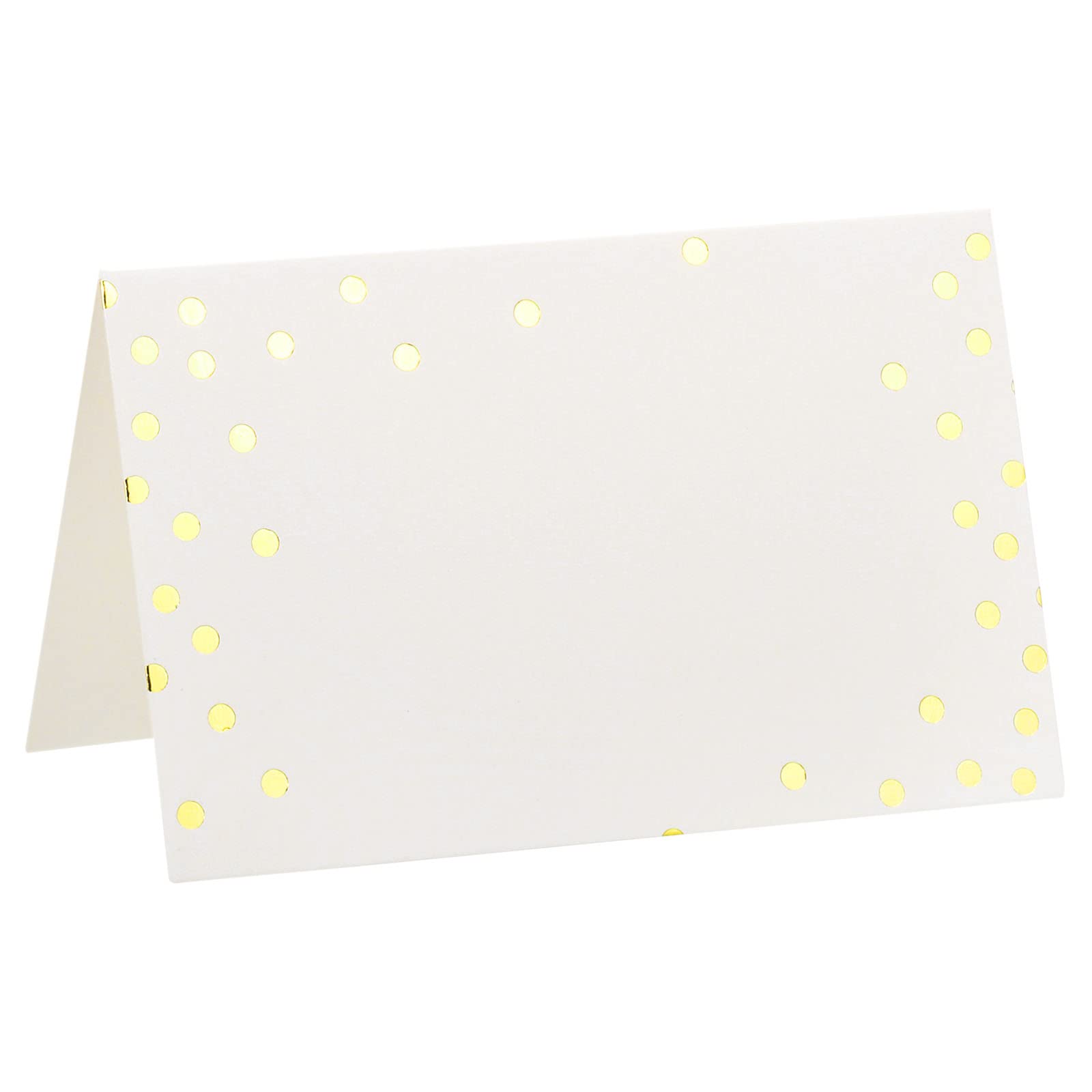 PATIKIL Greeting Cards,25Pcs Favor Decor Foldable Blank Card for Wedding Party DIY Table Name Place Cards,Gold Tone Point White