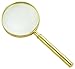 Magnifying Glass, Classic Handheld Magnifier (6X), Solid Full Metal Handle and Real Glass , Best for Reading, Puzzle, Rocks, Coins, Stamps, Perfect for Personal Use, Office, Classroom, Travel(Gold)