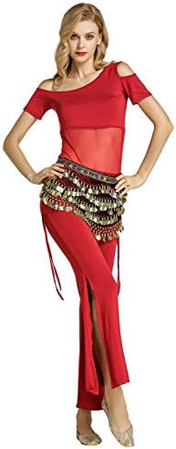Zengbang Elegant Cold Shoulder Training Dance Costume Women's Breathable Belly Dance Costume Set Performance Slim Fit