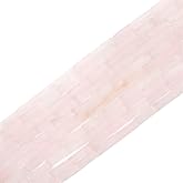 BEADIA Natural Rose Quartz Tube Beads Rectangle 4x13mm 40cm/Strand Stone Beads for Jewelry Making