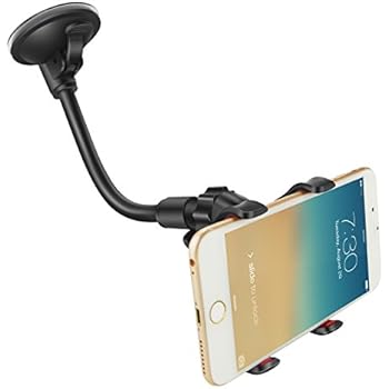 IPOW X Clamp Car Mount, [Update] 6 Inches Long Arm Universal Windshield Dashboard Cell Phone Holder with Strong Suction Cup