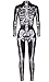 F Style Halloween Cosplay Clothes Skeleton Printed Women Jumpsuits Rompers Skinny Bodysuit,Black White Bone,Small