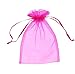 SumDirect Hot Pink Sheer Organza Bags - 100Pcs 5x7 inches Organza Gift Bags with Drawstring, Organza Jewelry Pouches for Wedding Party Christmas Favor