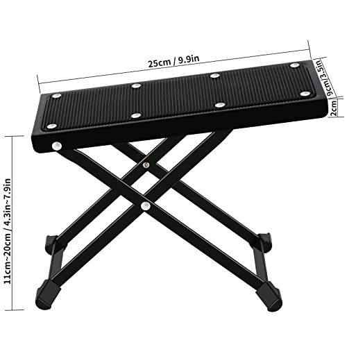 EASTROCK Guitar Foot Stool Height Adjustable Folding Foot Rest Made of