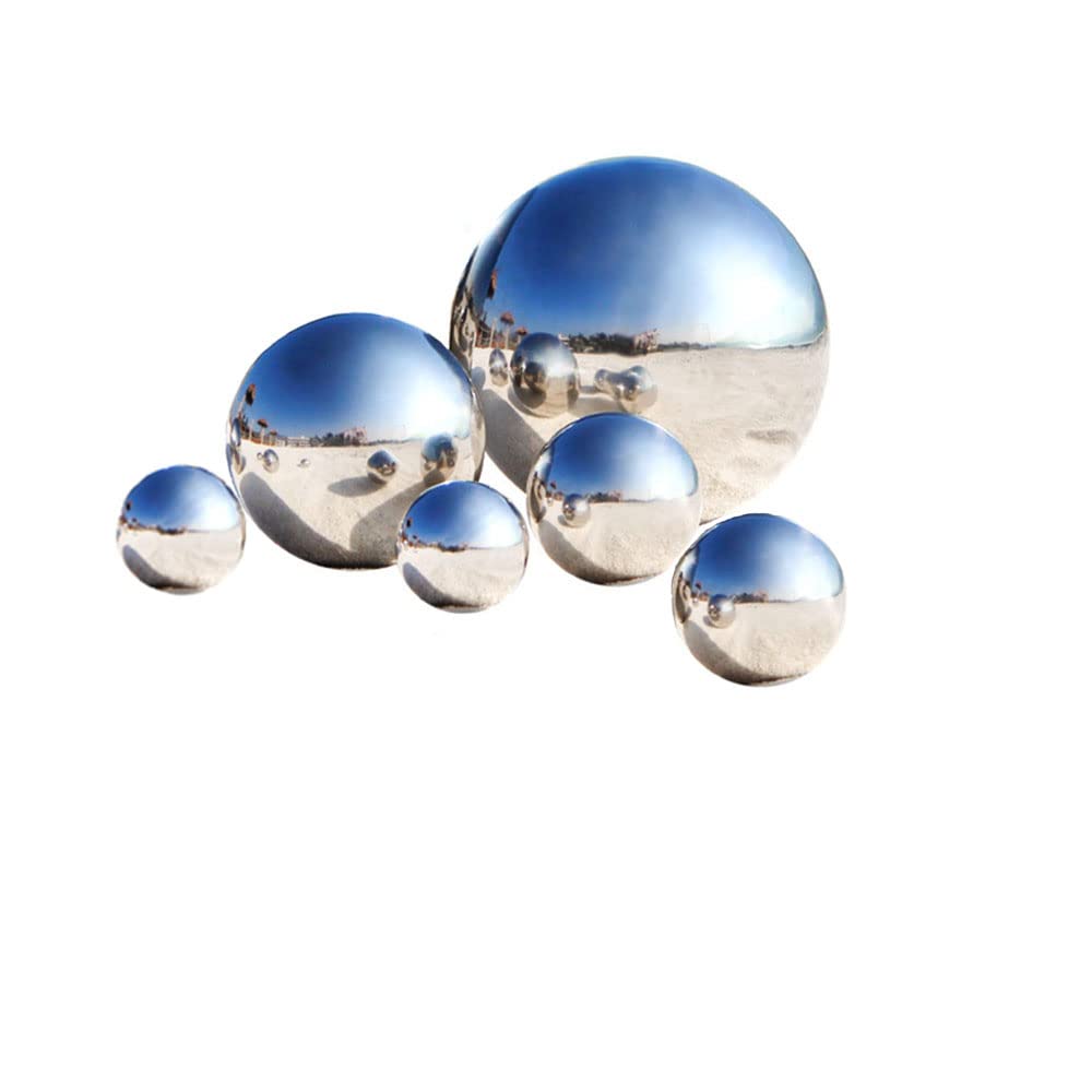 nuumee Stainless Steel Gazing Ball, 6 Pcs Mirror Polished Hollow Balls, Reflective Garden Gazing Balls Floating Pond Balls Decorative Balls for Garden (6pcs mix(15cm x1, 10cm x1, 8cm x2, 5cm x2))
