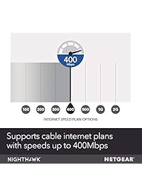 NETGEAR Nighthawk WiFi Cable Módem Router Combo (24x8) AC1900 DOCSIS 3.0 '' Certificado para Xfinity por Comcast, Spectrum, COX, más (C7000-1AZNAS)