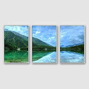 Framed Canvas Wall Art for Living Room, Bedroom Beautiful Nature Norway Landscape Canvas Prints for Modern Home Decoration Ready to Hang - 16"x24"x3 Panels