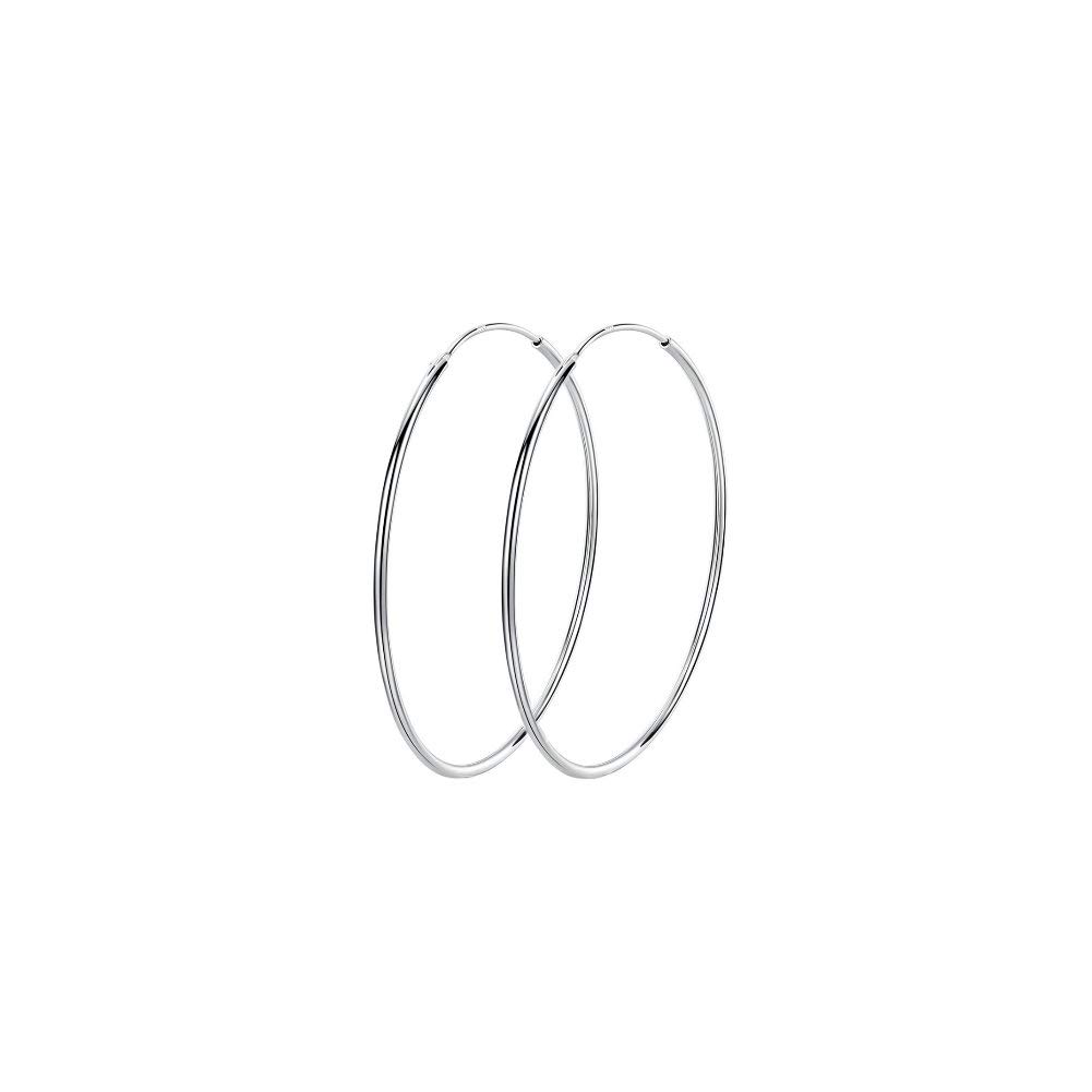 925 Sterling Silver Large Hoop Earrings Circle Endless Huggie Big Hoops Earring 40/50/60/70/90mm for Women Girls (40mm)