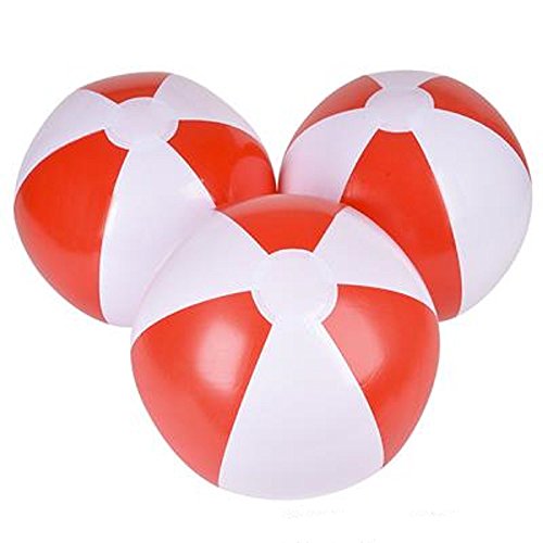 red and white beach ball