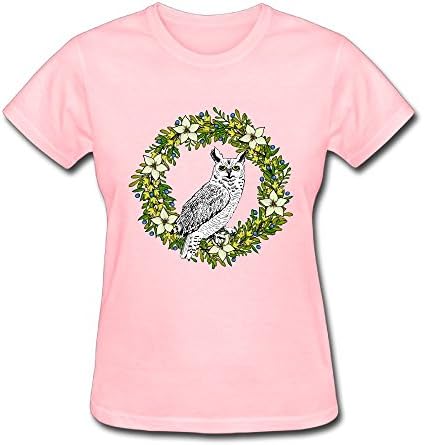 SHIRTS AASD Owl and Floral Funny Women's Round Neck T-Shirt Casual Print Short Sleeve Summer Blouse Tops