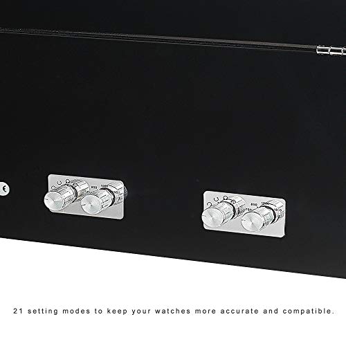 Maselex 4 Watch Winder Box for Automatic Watches with 6 Storages and Quiet Mabuchi Motor(Black)-21 Rotation Modes - Thumbnail 4