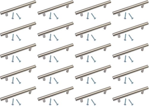 96mm Stainless Steel Finish T Bar Handle Kitchen Cupboard Cabinet Door Knobs 136mm Length (20)