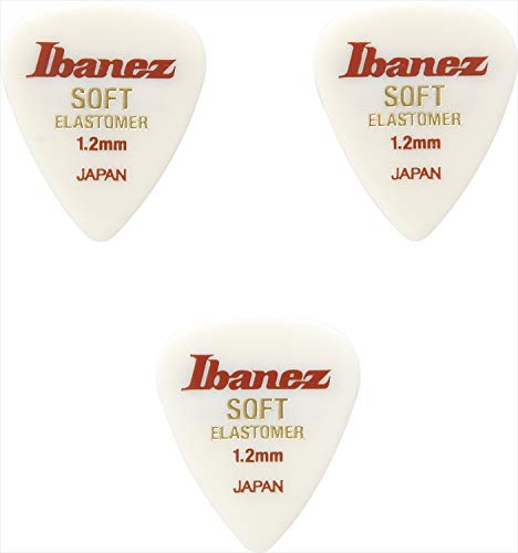 Ibanez アイバニーズ 新素材エラストマーを使用した新感覚ピック 3枚入 ティアドロップ形状 SOFT 1.2mm BEL14ST12