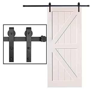 Riel de 2m para puerta corrediza de establo en acero color negro