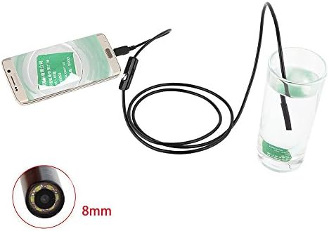 7mm USB Endoscope Borescope Inspection Snake Camera OTG Micro USB Endoscope with 6 Adjustable LEDs Waterproof Inspection Camera for Android (1M Cable)