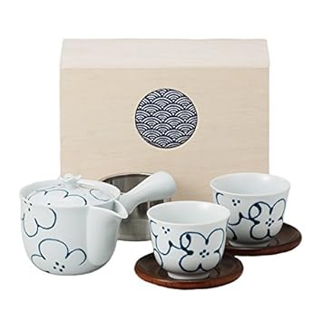 Amazon Co Jp 急須 セット かわいい おしゃれ 花紋 茶托付茶器揃