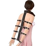 faux leather armbinder hand cuff collar neck restraint bondage kinky fetish fantasy bondage kit