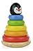 Adorable Penguin Wooden Ring Colorful Rainbow Stacker - Solid Wood Educational Baby Toy for Toddler Boys and Girls Age 1 Year and Up - Classic Developmental Sorting and Stacking Toy