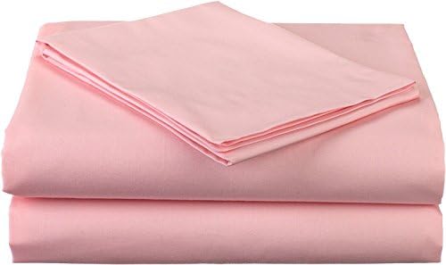 JB Linen 500 Thread Count 100% Pure Egyptian Cotton 4-Piece Sheet Set Queen Bed Size (60" x 80") Light Pink Solid Fit Up To 9" Deep Mattress Limited Period Offer.