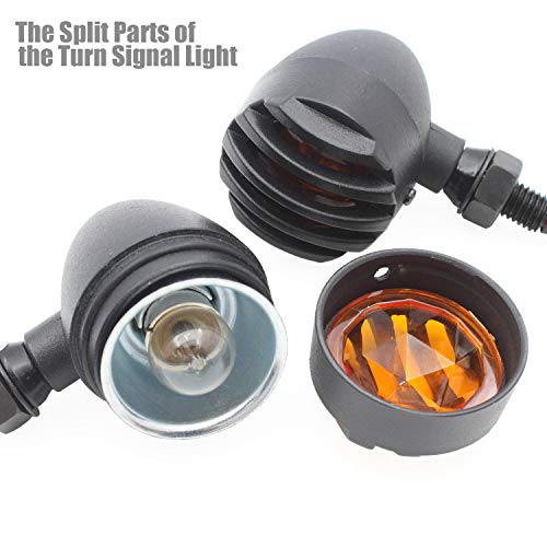 Motorcycle Turn Signals Light Chrome Bulb Indicators Incandescent Blinkers Universal Fit for Harley,Honda,Yamaha,Suzuki,Kawasaki (2 PCS)