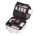 Joyful Professional Travel Makeup Case,Marble Makeup Cosmetic Train Case Organizer Bag with Dividers Brush Holder ¡­