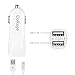 Car Charger, High Speed Travel Adapter with USB Sync Data Cable For iPhone 7 Plus / 6S / 6 Plus/ iPhone 5 / 5S / 5C / Se (2 Pack)