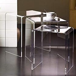 Pure Dcor Pure Decor Acrylic Nesting Tables, Set of