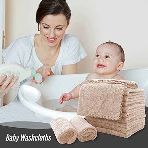 Ultra Soft 24 Pack Baby Washcloths 10x10 Inches Coral Fleece Extra