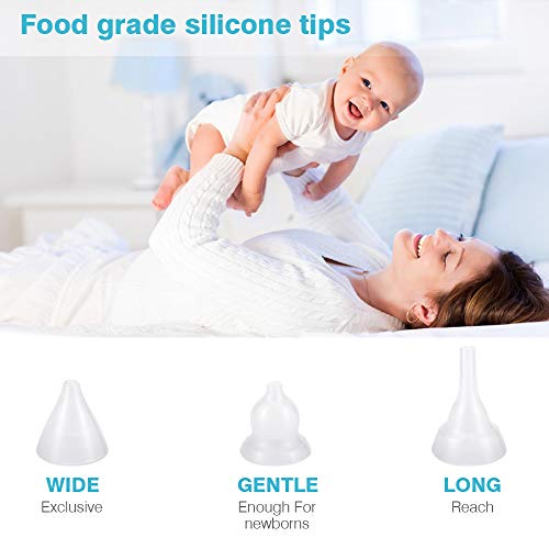 Flend Nasal Aspirator Baby Nose Cleaner Electric Ear Wax Remover with 4
