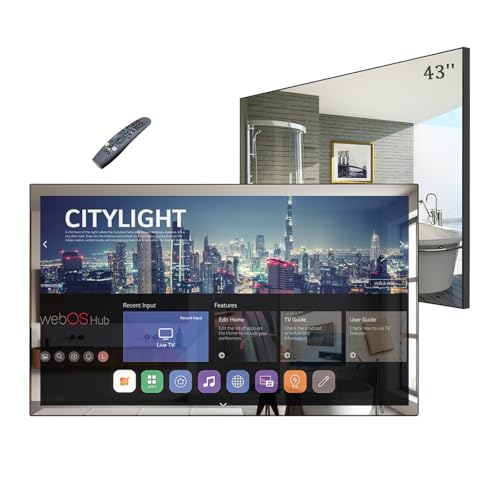 Soulaca 32 Inch 4K UHD Smart TV Mirror for Bathroom, Magic Remote Control, IP65 Waterproof, Watch Netflix, Alexa Built-in, Built-in Speakers, 2026 Model