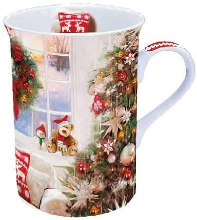 Tazze Di Natale.Ambiente Tazza Di Natale Fine Bone China Pronta Per Natale Orsacchiotto 0 25 Litri Amazon It Casa E Cucina