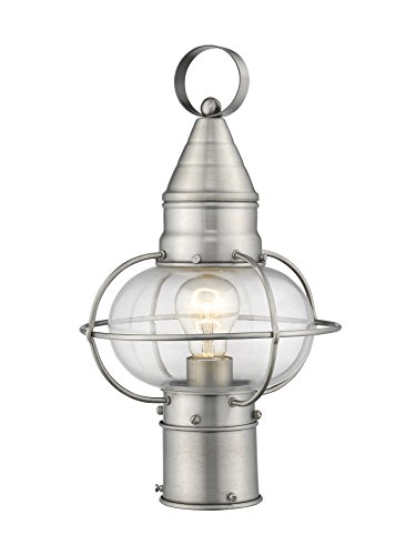 Livex Lighting 26902-91 Newburyport 1 BN Outdoor Post Lantern, Brushed Nickel