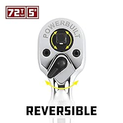 Powerbuilt Stubby Ratchet, Dual Head Ratchet, 1/4