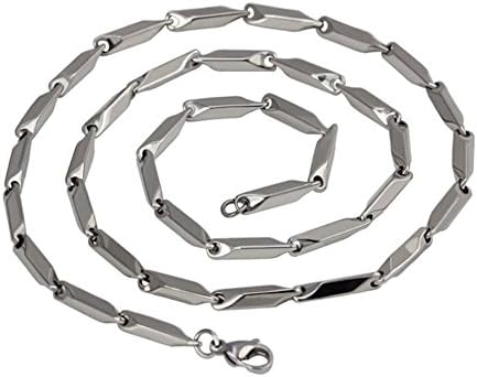 Cheo Rish Men's Titanium Steel Three-dimensional Prismatic Chain Necklace