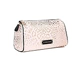 Victoria's Secret Gold Leopard Fashion Women Pu Makeup Bag,vs Cosmetic Bag (big)