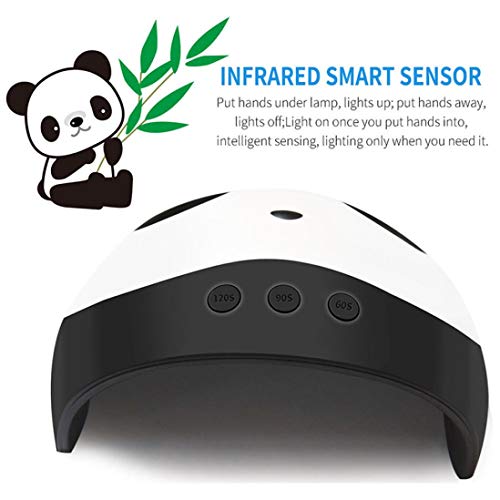 Makeupstore Nail Dryers for Gel and Regular Polish, Panda 24W LED UV Nail Lamp with 3 Timer Setting White