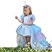 JiaDuo Girls Unicorn Dress Party Costume, Rainbow Tutu Train & Unicorn Headband 8-9 Years